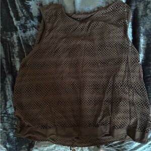 Black Mesh Sleeveless Top